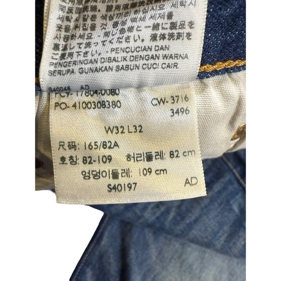 Levi's 501 CT 32x28 Jeans Men's Distressed Denim Blue Wash Tapered Leg - Picture 3 of 8